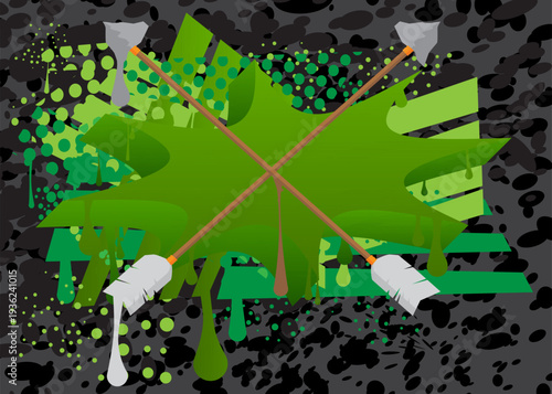 Ancient arrow graffiti. Abstract modern street art decoration performed in urban painting style.