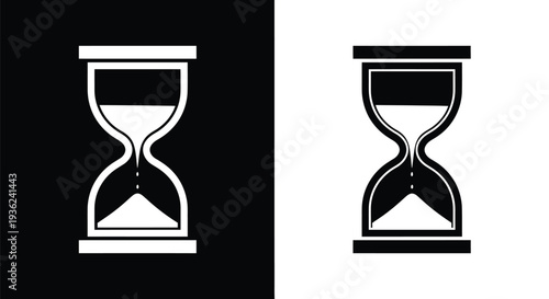 Classic hourglass vector illustration showcasing the passage of time and historical measurement with sand