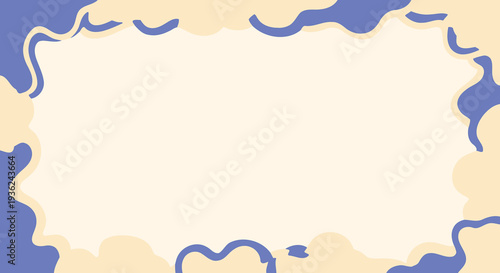 Abstract organic border design with soft pastel colors, creating a gentle and inviting frame ideal for various creative projects and presentations, offering a versatile backdrop for text or images