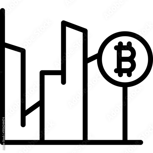 crypto icon illustration design with outline