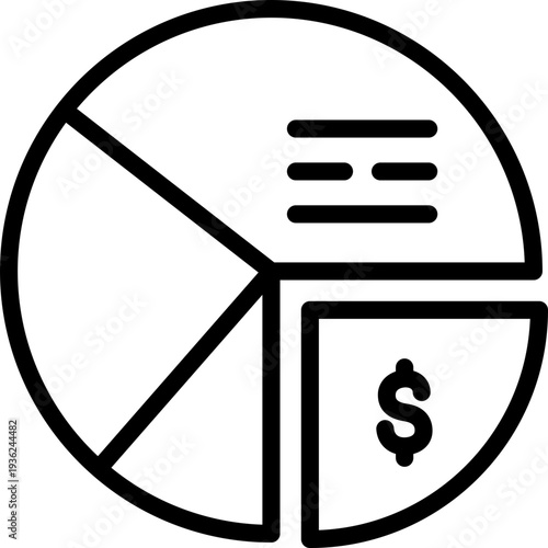 dividend icon illustration design with outline