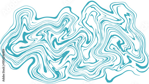 Abstract blue marble swirl pattern on a white background, featuring intricate fluid lines and a sense of movement for creative use.
