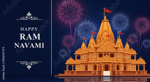 Ram navami celebration background in watercolor style