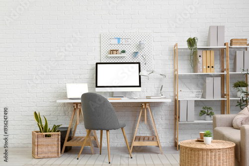 Interior of office with wor...