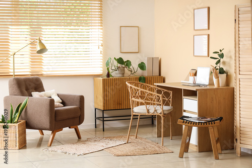 Interior of office with wor...