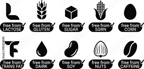 Vintage vector collection of premium organic food labels and retro restaurant emblems featuring quality coffee stickers and ribbon banners for business logo design