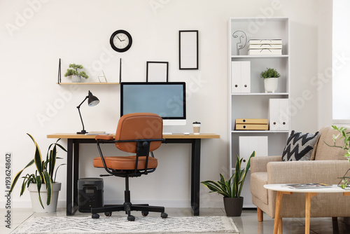 Interior of light office wi...