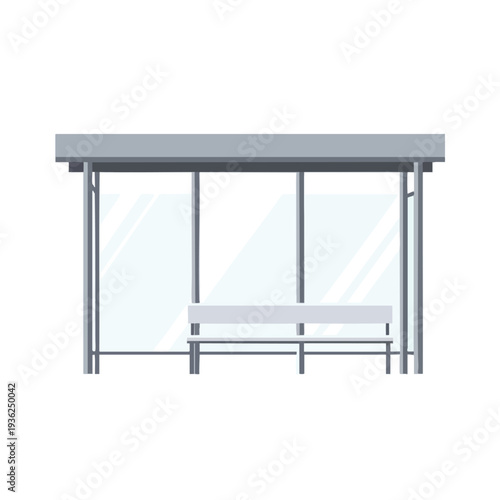 Modern Bus Stop Shelter with Seating and Glass Panels for Urban Transit