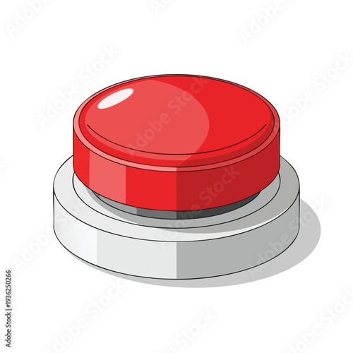 Red Emergency Push Button for Safety or Control Systems