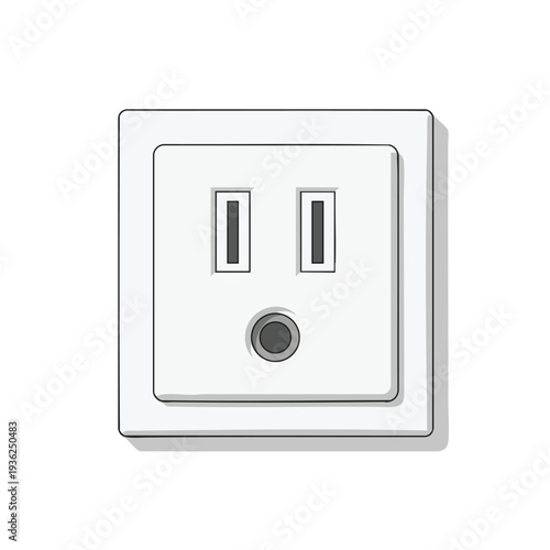 Modern Electrical Outlet with Power and Data Ports for Home and Office Use