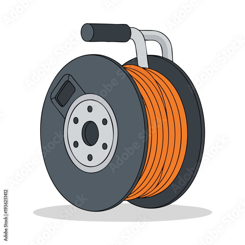 Industrial Heavy Duty Hose Reel with Bright Orange Rope for Manual or Mechanical Use