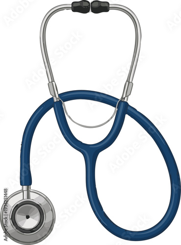 Classic medical stethoscope with a vibrant blue tube, a crucial diagnostic instrument for healthcare professionals, ideal for health examinations and medical check-ups