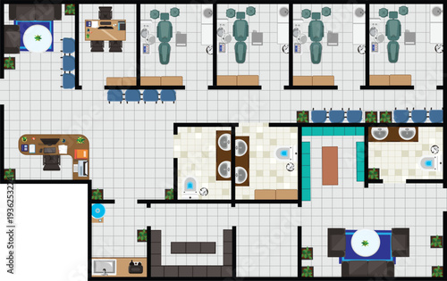 Dental Hospital Floor Plan Interior Design Architecture Top View Healthcare Vector