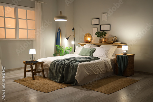 Interior of stylish bedroom...