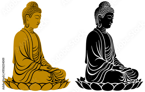 Buddha Meditation Lotus Pose Vector