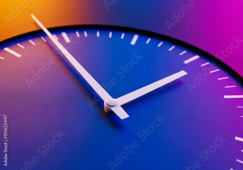 A close-up view of a clock's face, highlighting the minute hand's seemingly endless progression. Emphasizes tedious waiting and impatience, frustration, patience, passing
