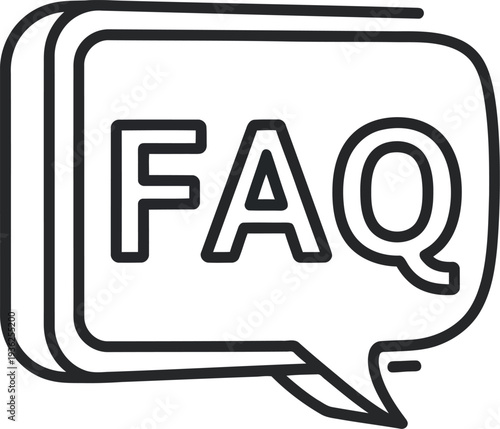 Frequently asked questions faq text in speech bubble