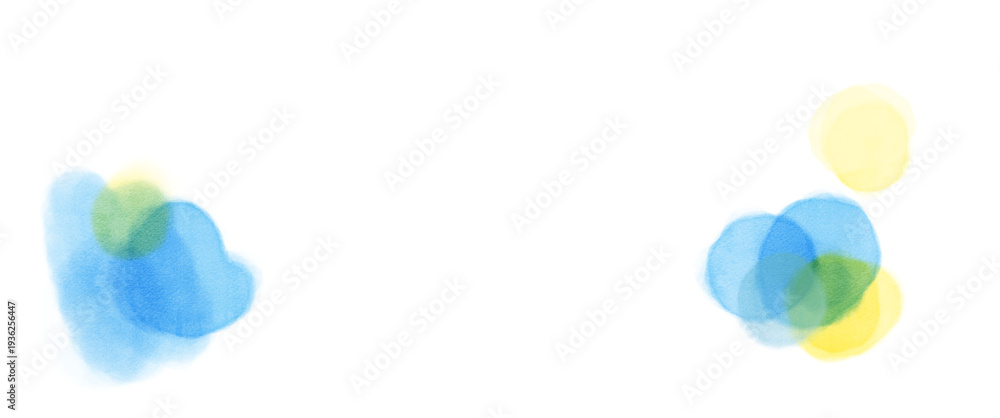 Obraz premium 水彩で描いた爽やかなブルーと黄色の水彩背景素材