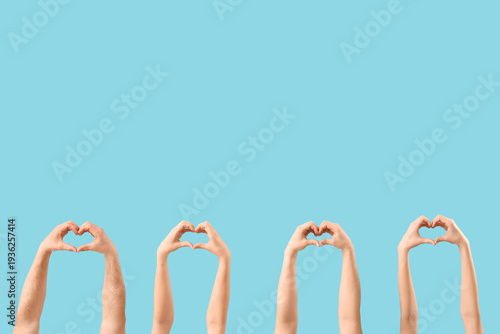 Many hands making heart ges...