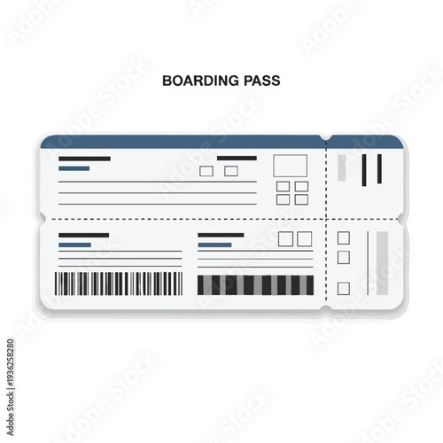 Modern Airline Boarding Pass for Travel and Flight Tickets