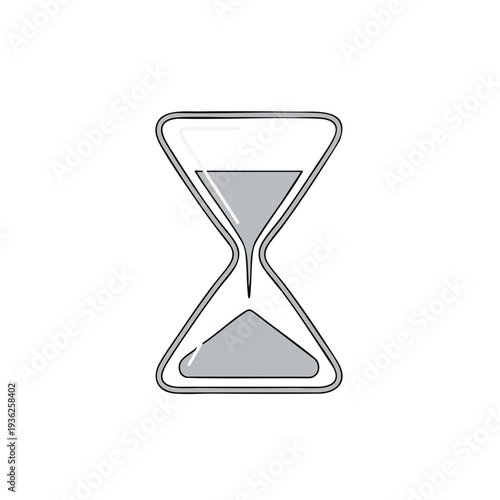 Minimalist Black and White Hourglass Icon for Time and Productivity Concepts