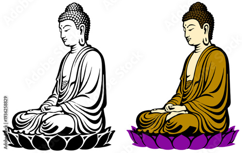Buddha Meditation Lotus Pose Vector
