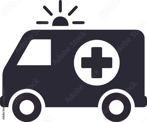 Ambulance Icon Vector Illustration for Emergency Medical Services and Healthcare Design