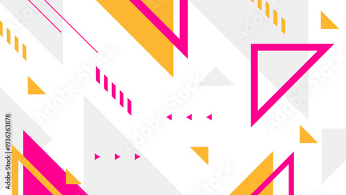 Minimalist background featuring bright pink and yellow triangles with clean geometric aesthetic for web