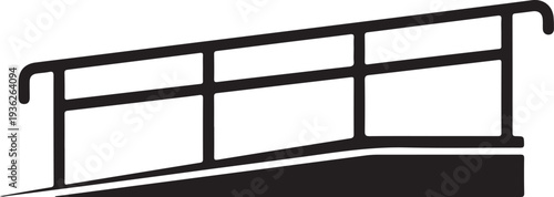 Bank with handrail icon.Flat silhouette version.