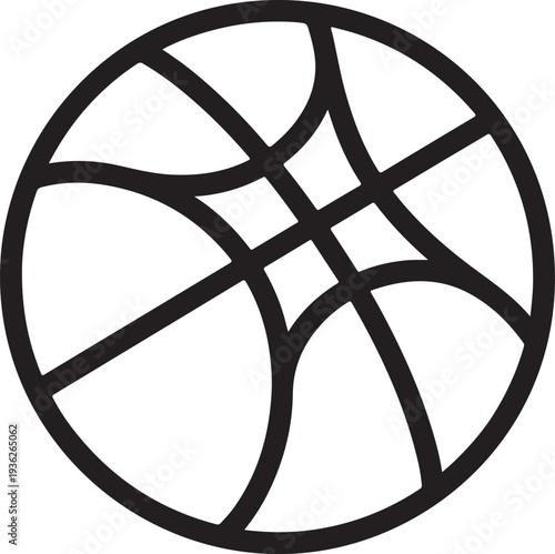 Basketball logo vector icon isolated on transparent background. Vector outline sport emblem for basketball fan club