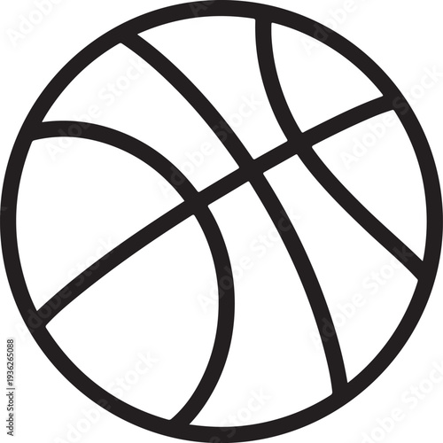 Basketball logo vector icon isolated on transparent background. Vector outline sport emblem for basketball fan club