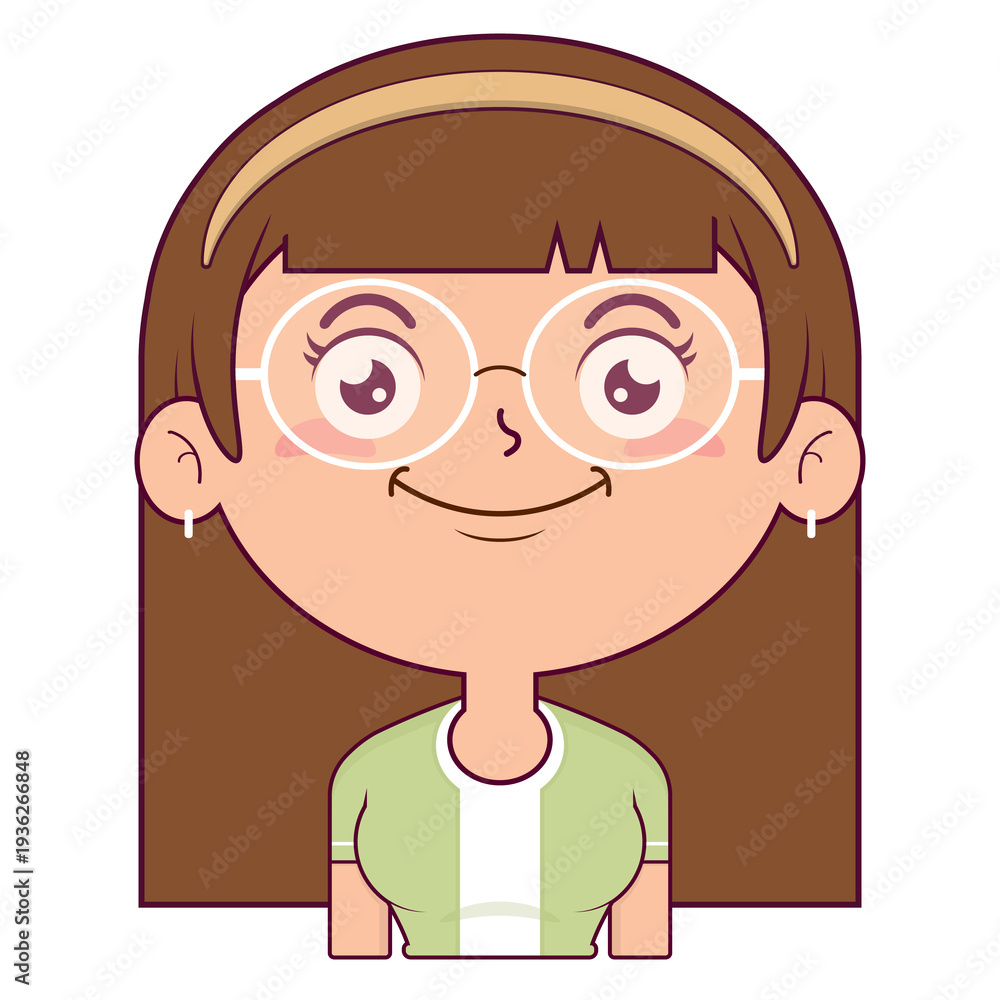 Obraz premium girl smile face cartoon cute