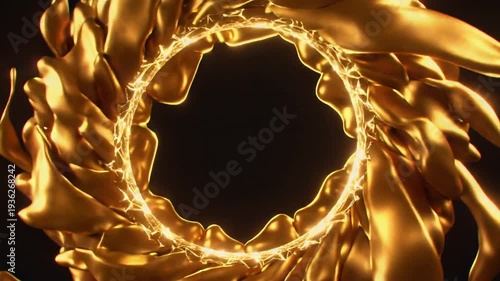 Golden Abstract Energy Swirl Luxurious Light