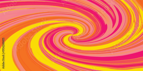 Bright rainbow vortex backdrop featuring a colorful swirl pattern of multicolored circles and light curves in an abstract spiral illustration design