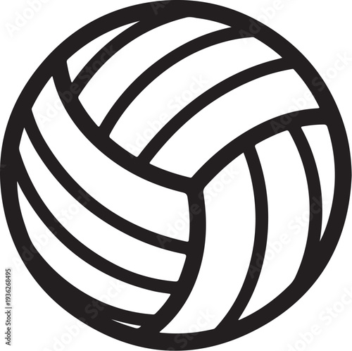 Black volleyball icon vector