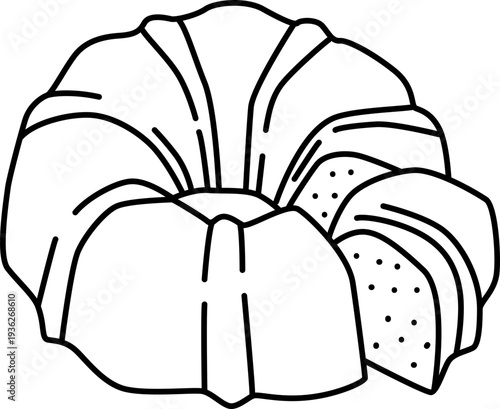 Bundt Cake Dessert Elegant Baking Vector Design