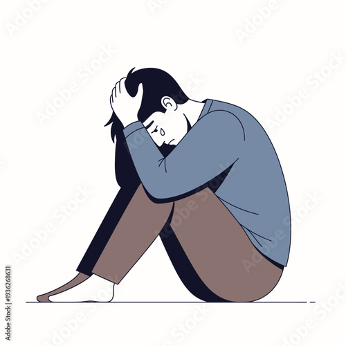 Sad Man Crying, Depression, Anxiety, Loneliness, Mental Health Issues