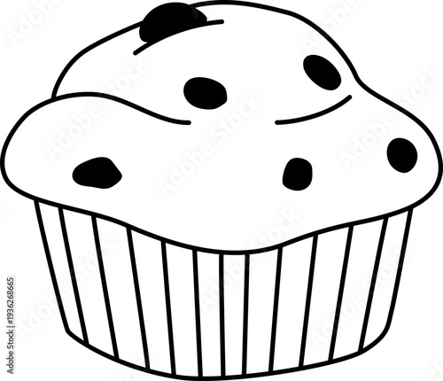 Blueberry Muffin Homemade Breakfast Treat Illustration