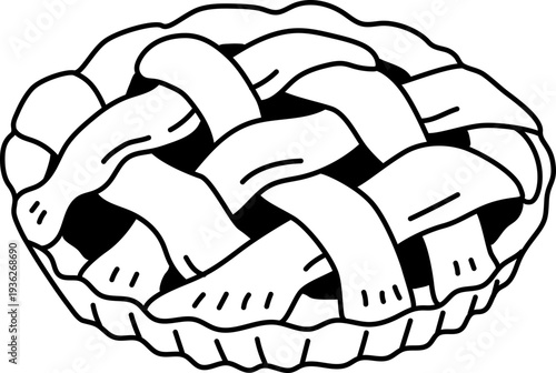 Homemade Lattice Apple Pie Rustic Baking Illustration