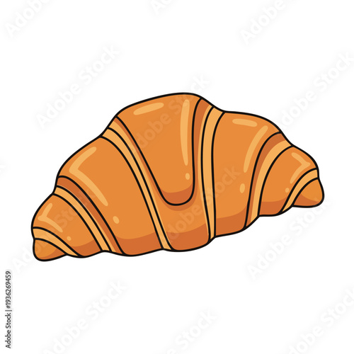 Freshly Baked Croissant with Golden Crispy Layers on White Background