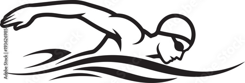 Vector illustration of a swimmer in goggles