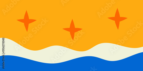 Starry Horizon Sea View Graphic