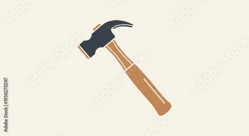 Claw Hammer Tool on White Background.