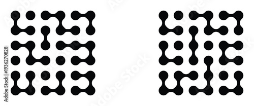 Pattern of multi color meta balls isolated on white background. Modern geometric shapes of liquid connected drops. Modern contemporary geometric shapes and elements. Meta ball pattern. 