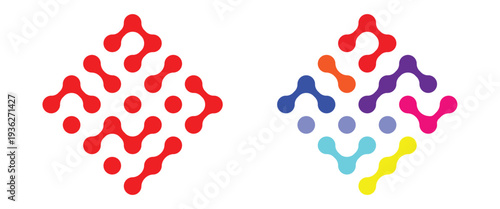 Set of color full meta balls isolated on a white background. Modern contemporary geometric shapes and elements. Meta ball dot icon symbol set Set color meta balls set.