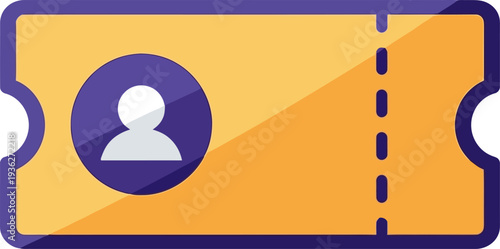 Admission ticket icon featuring human user silhouette
