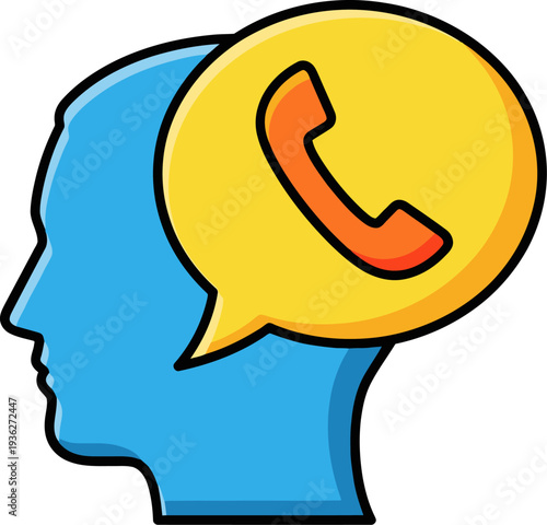 Helpline communication concept with phone bubble