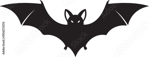 Black bat icon vector