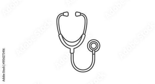 Stethoscope outline icon represents general medical checkup.