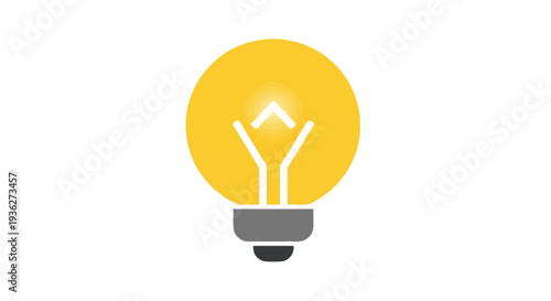 Glowing yellow incandescent light bulb represents a brilliant new.